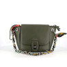 sac à main vert kaki Fuchsia à chaîne